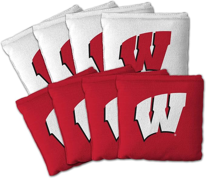 YouTheFan Officially-Licensed NCAA Set of 8 Cornhole Bags - All Weather Dual Sided Slide & Stop - Regulation Size with Carry case