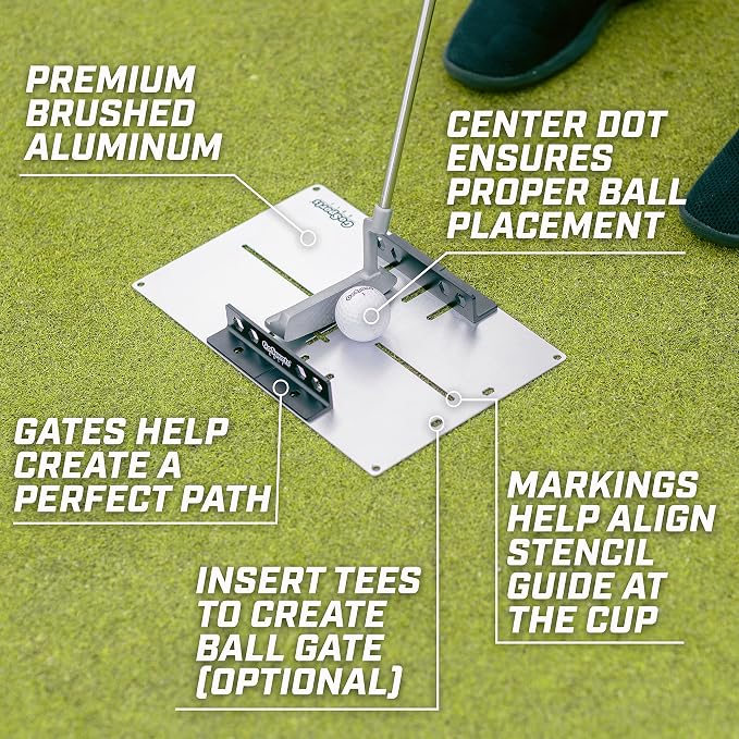 GoSports Golf Putting Alignment Stencil and Gate Set - Versatile Putting Aid for 10+ Drills
