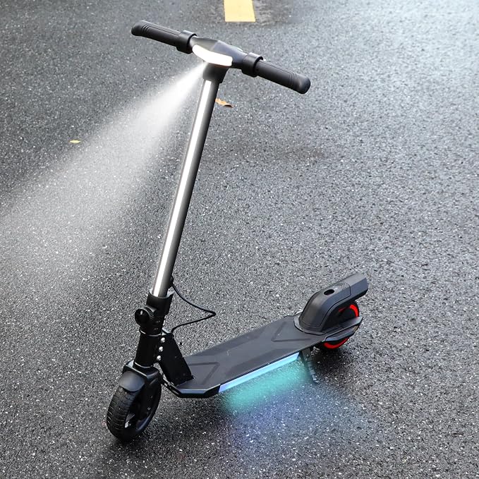 Foldable Electric Scooter for Kids, with Bright Front LED Lights,Shining Pedal, LED Display, Dual Brakes 150W Motor Kids Electric Scooter, UL2272 Certified