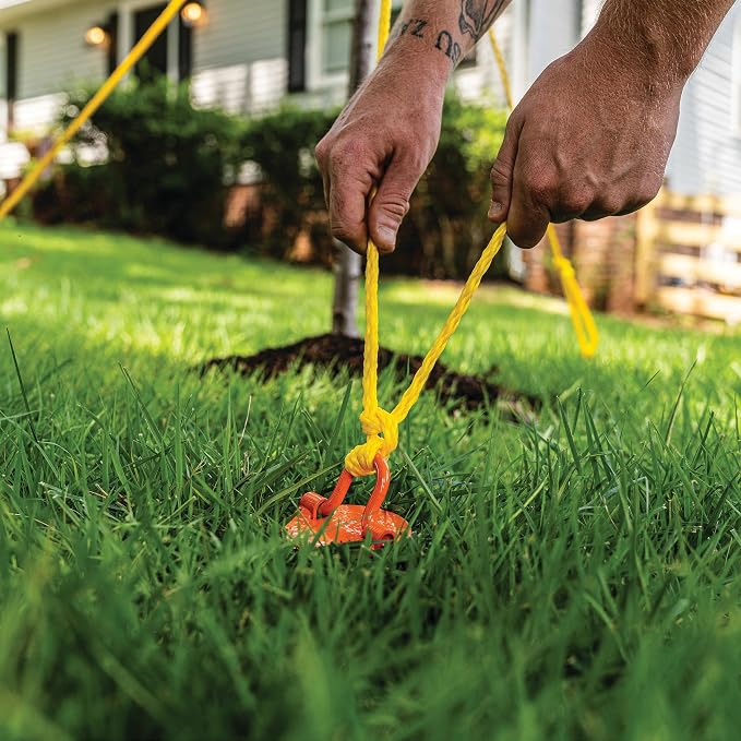 Vortex (1-Pack) 16" Spiral Ground Anchors, Steel Screw In with Folding Ring, 425 lb Pull Force, Orange ANCFR16-ORG-A
