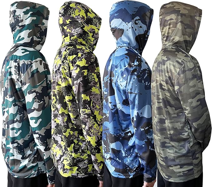 NY GOLDEN FASHION Men UPF 50+ Fishing Hiking Workout Active T-Shirts Lightweight Long Sleeve Shirts with Hood