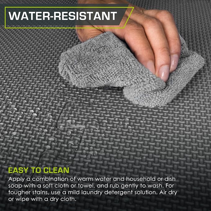 ProsourceFit Weaved Pattern Extra Thick Exercise Puzzle Mat ¾-inch, EVA Foam Interlocking Tiles for Protective, Cushioned Flooring for Home and Gym Equipment; Grey, 24 SQ FT, 6 Tiles