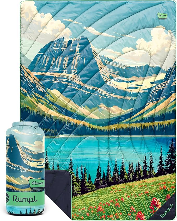 Rumpl Original Puffy National Park Blanket for Camping and Outdoors, Glacier - V3