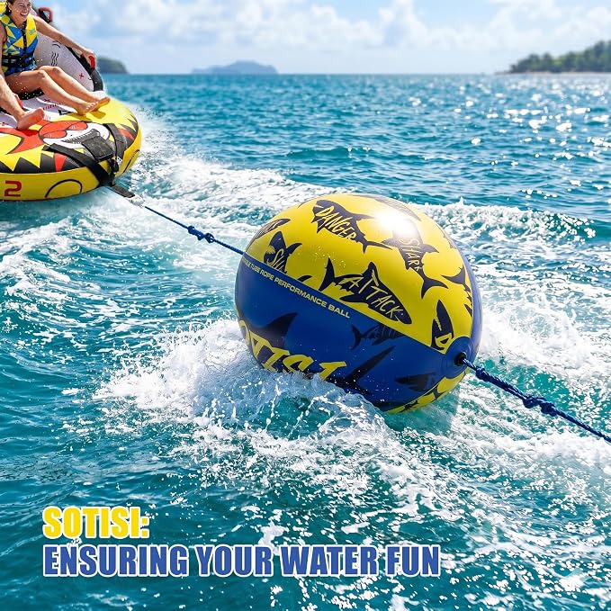 Towable Tube for Boating, 1–2 Person Inflatable Towable Tube with Quick Connect, Heavy Duty 840D Nylon Water Tube for Lake & Water Sports