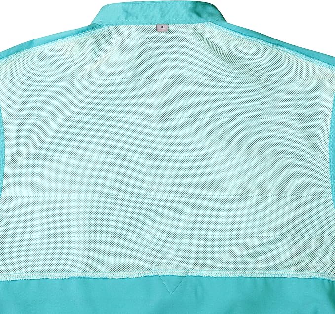 Alimens & Gentle Short Sleeve Fishing Shirt Wicking Fabric Sun Protection Casual Button Down Shirts