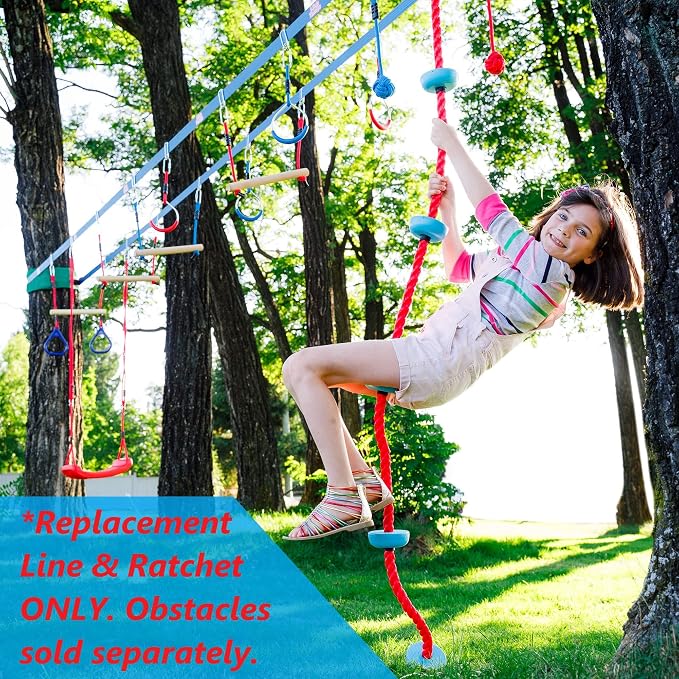 Lily's Things Replacement Slack Line and Ratchet for Double Ninja Course Sets - Ninja Slackline…