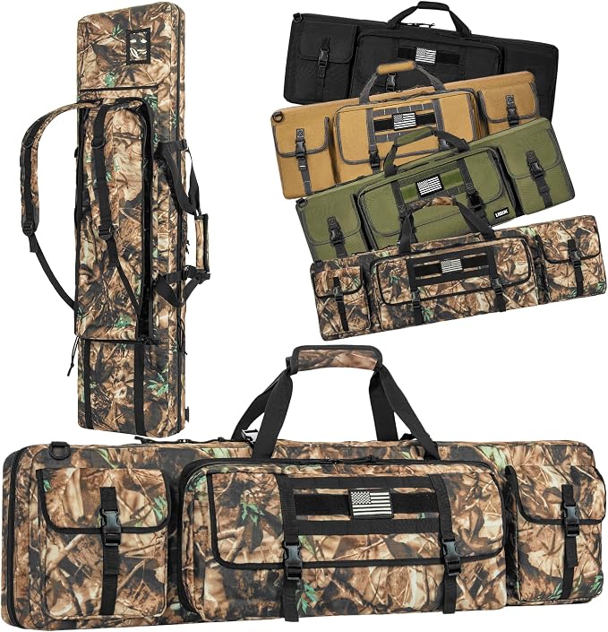 28" 32" 36" 42" 46" 48" 51" 55" Soft Double Rifle Bag, Portable Long Rifle Bag for Outdoor Hunting Shooting, Gun Case Storage & Transportation, with Multiple Colors