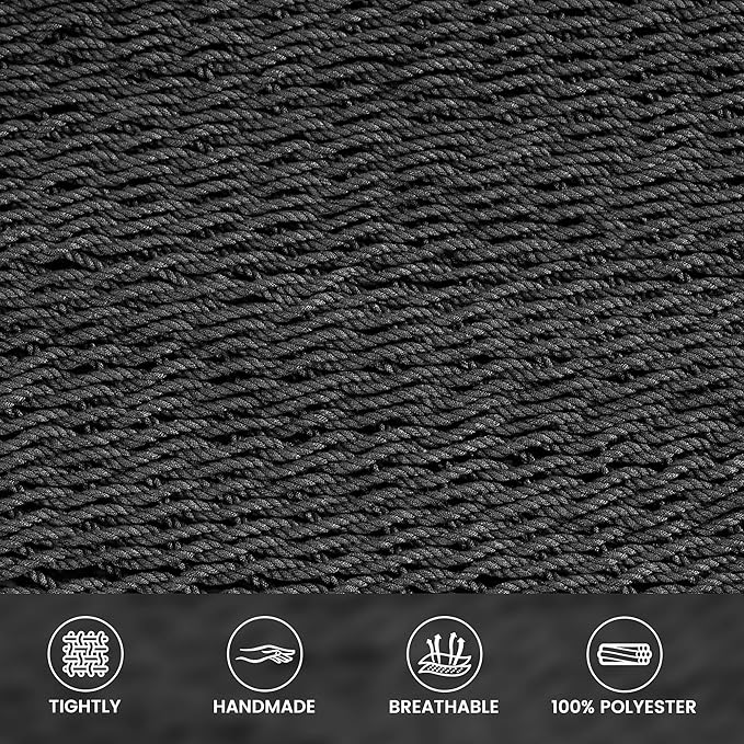 Lazy Daze Hammocks 10.5 FT Double 2 Person Caribbean Rope Hammock, Hand Woven Polyester Hammock with Spreader Bars, for Outside Outdoor Backyard Patio Poolside, 450 LBS Capacity, Gray