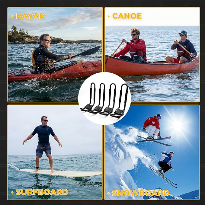 Vallix 2 Pairs Kayak Roof Rack for Car, J-Bar Kayak Carrier for SUV & Trucks, Heavy Duty Top Mount Holder with Straps for Canoe Boat Surfboard, 4 Pcs/Set