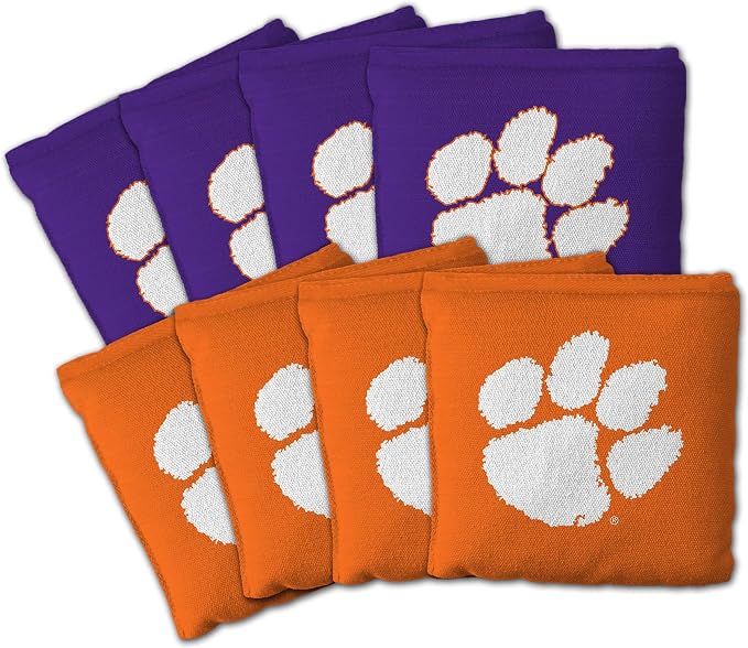 YouTheFan Officially-Licensed NCAA Set of 8 Cornhole Bags - All Weather Dual Sided Slide & Stop - Regulation Size with Carry case