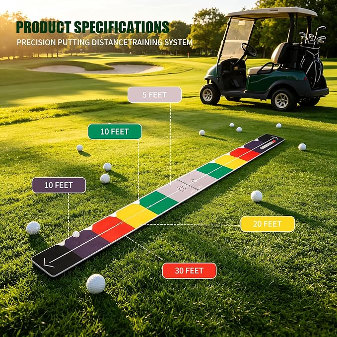 2PCS Golf Putting Aid Stroke Meter 2.0, Improve Stroke Length, Speed & Distance Control, Professional Alignment Aid for Indoor & Outdoor Practice