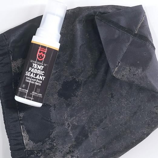GEAR AID Seam Grip TF Tent Fabric Sealer for Waterproofing and Restoring Polyurethane Coating (PU) on Nylon Tent Floors, Rainflies and Tarps, Treats up to 85 sq. ft, Clear, 4 fl oz, 2 Pack