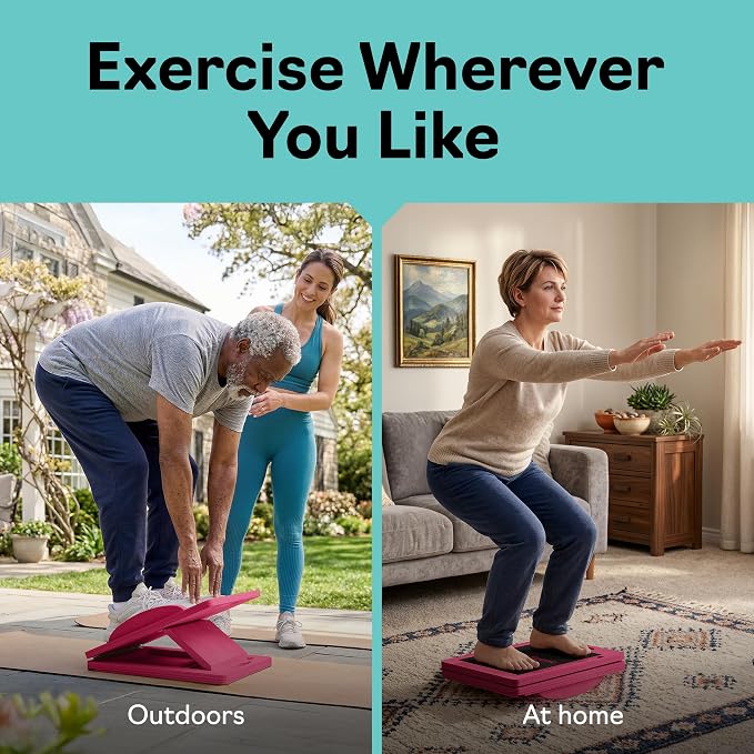 Slant Boards for Exercise – Slant Board with 7 Incline Angles – Transforms Into a Balance Board – Premium Calf Stretcher and Wobble Board for Effective Calf Stretching and Squats