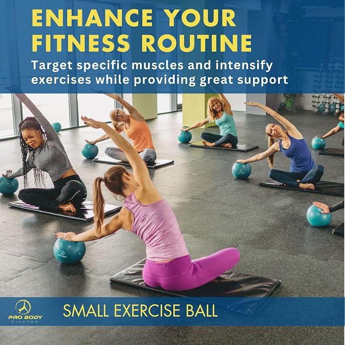 ProBody Pilates Ring and Mini Exercise Ball (2 pcs) - Black Magic Circle and Barre Ball Bundle for Stability, Barre, Yoga, Core Training and Physical Therapy