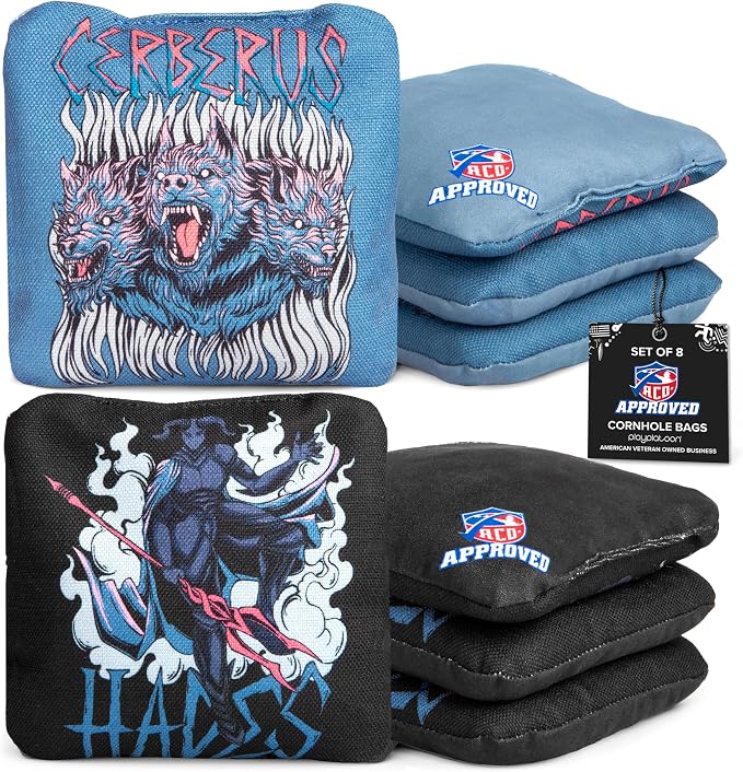 Play Platoon Cornhole Bags Set of 8 Regulation Professional Corn Hole Bean Bags ACO Approved, Competition Weight, Slick and Stick