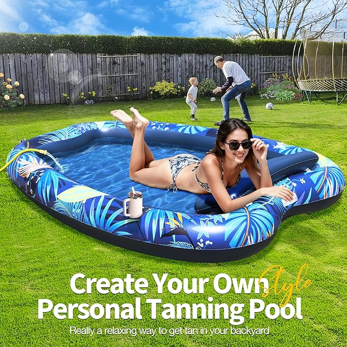 Sinbyuer Inflatable Pool Floats Adult, Pool Float, Thickened Pool Float Recliner Pool Rafts, Floating Pool Chair Water Floaties