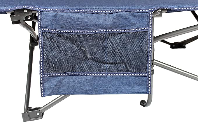 Zenithen Limited Outdoor Indoor Use Portable Foldable Lounge Furniture, Perfect for Camping, Backyard Use, Patio Furniture, Cot w/Padding, Dark Blue (Pack of 1)
