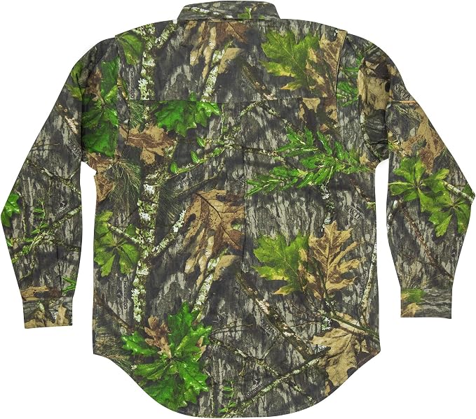 Mossy Oak unisex-adult mens Men's Long Sleeve Camo Hunting Shirts Cotton Mill