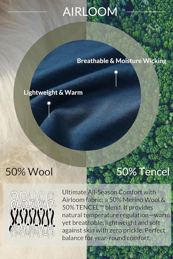 Merino Wool & Tencel Blend T Shirt for Men, Redefined Softness, Lightweight Comfort