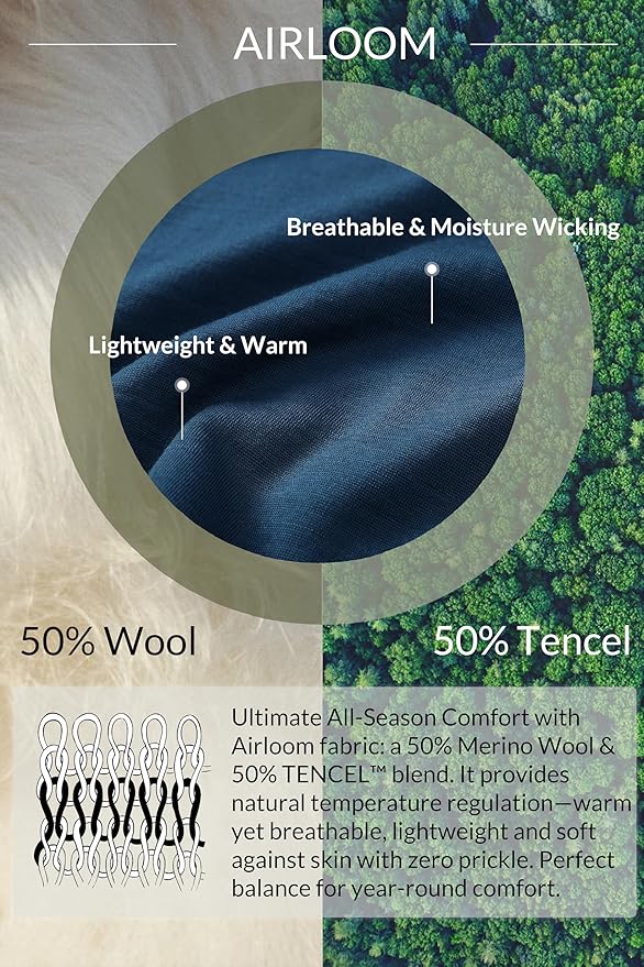 Merino Wool & Tencel Blend T Shirt for Men, Redefined Softness, Lightweight Comfort