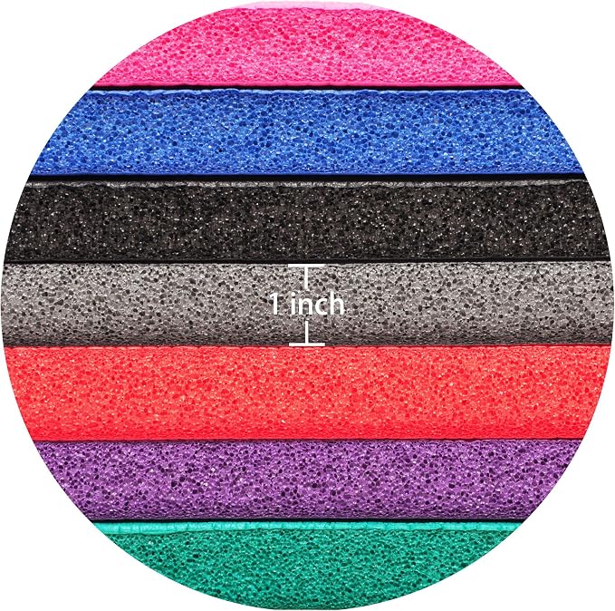 Fitvids 1-Inch Extra Thick High Density Anti-Tear Exercise Yoga Mat with Carrying Strap, Black