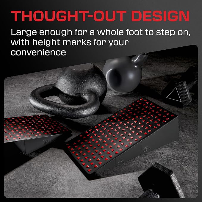 Flexelent Squat Wedge Block Pair, Squat Ramp, Calf Raise Block, Anti-Slip Slant Board, ATG Equipment to Boost Workout, 17° Incline, 3.5x5.9x12.2, Backpack Included - Vibrant Mix (Lime Green & Red)