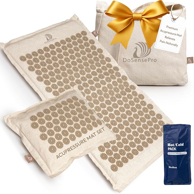 Acupressure Mat & Pillow Set for Back Pain, Neck Pain & Sciatica Relief Extra Long Bed of Nails Mat 29" with Coconut Fiber for Stronger Pressure, Stress Relief, Muscle Recovery & Sleep