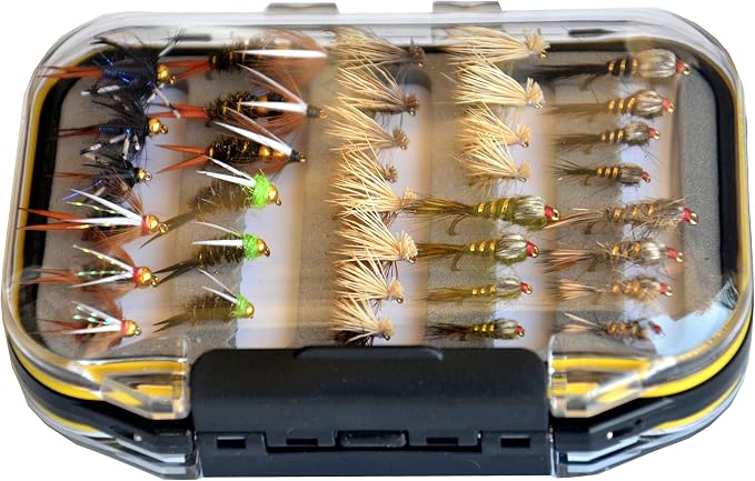 Outdoor Planet Premium Fly Fishing Flies Assortment, 12/24 /48 /66pcs Dry/Wet/Nymph/Streamer Flies, Trout/Bass/Panfish/Salmon Fishing Flies