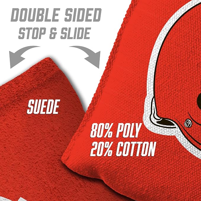 YouTheFan Officially-licensed NFL Set of 8 Cornhole Bags - All Weather Dual Sided Slide & Stop - regulation size