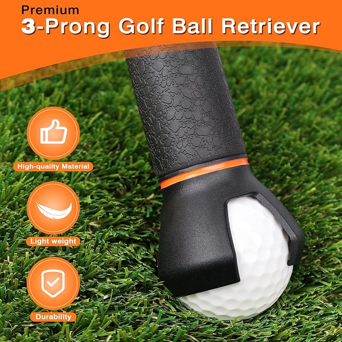 BIRDIEBLAST Golf Ball Retriever Telescopic, with Golf Ball Grabber for End of Putter, 9Ft/12Ft/16.3Ft/20Ft Professional Stainless Steel Golf Ball Retriever for Water