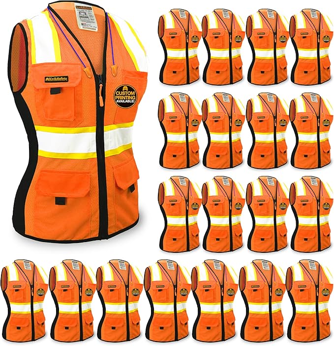 KwikSafety - Charlotte, NC - FIRST LADY Safety Vest for Women, High Visibility Reflective Strips, Meets ANSI & OSHA