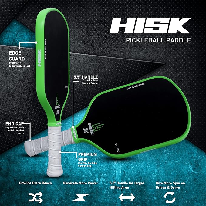 RAV PRO Pickleball Paddle - Ultimate HIGH END 16mm Japanese Toray T700 Raw Carbon Fiber CFS w/Excellent GRIT Roughness Texture, Aero Dynamic Curve, USAPA Approved, Non Slip Grip