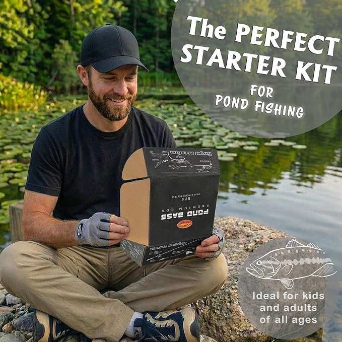 LUCKY CRAFT Pond Bass Premium Box, 7 Freshwater Fishing Lures for Pond and Lake Fish, Mystery Selection Tackle Box with Surprise Bass Lures, Fishing Gear Accessories