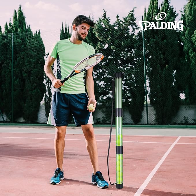 Spalding - Ball Retriever Tube for Pickleball, Tennis & Padel, Portable Ball Pickup Collector, Easy No-Bend Ball Gathering Tool, Lightweight Training Accessory for Practice & Coaching (Green)