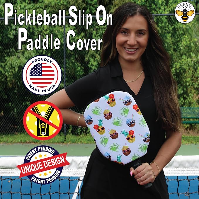 BeeJos Hawaiian Collection: Premium Slip-On Pickleball Paddle Cover-Fits Standard Size Paddles-Zipperless (Paddle not Included)
