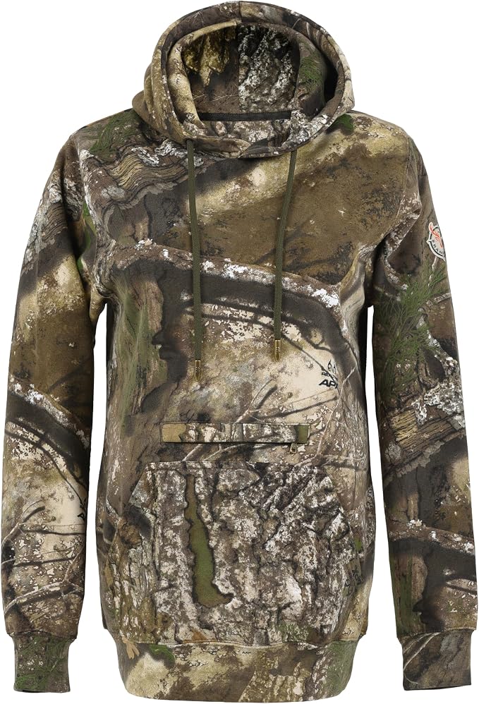Bell Rangers Realtree APX Camo Hoodie Men & Women - Premium Fleece Hunting Gear with Zippered Pocket