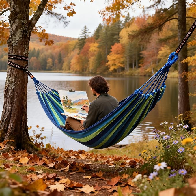 Outdoor Amacas Garden Camping Hammock,Hammock Portable with Carrying Bag for Patio Yard Garden Backyard Porch Travel ﻿