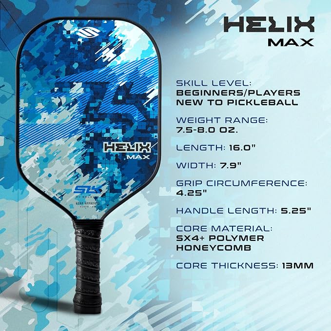 Selkirk Sport SLK Helix Pro Pickleball Paddle | Thermoformed Carbon Fiber Pickleball Paddles with Carbon Fiber & Fiberglass Hybrid Face | Unmatched Control