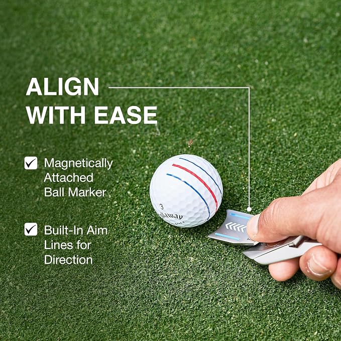 Ghost Golf Divot Tool - 5-in-1 Divot Repair Tool & Ball Marker Alignment Aid - Fix Pitch Marks on The Green - Club Rest & Groove Cleaner - Golf Equipment for Men & Women