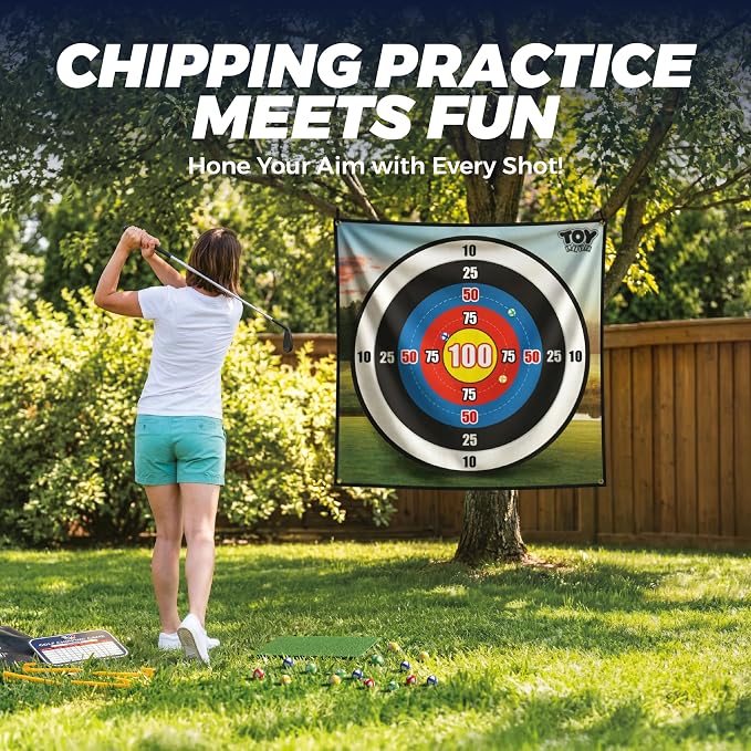 TOY Life Chipping Golf Practice Mats Golf Game Training Mat Indoor Outdoor Games for Adults Family Kids Outdoor Play Equipment Stick Chip Golf Set Backyard Game(Patented)