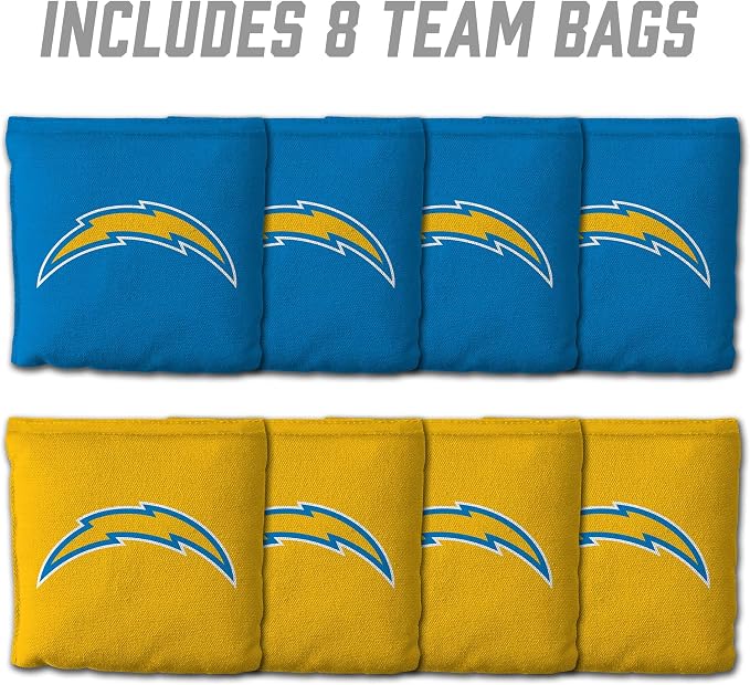 YouTheFan Officially-licensed NFL Set of 8 Cornhole Bags - All Weather Dual Sided Slide & Stop - regulation size