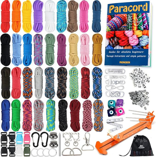 Paracord Combo Kit - 36 Colors, Multifunction Ropes & Accessories for Crafts