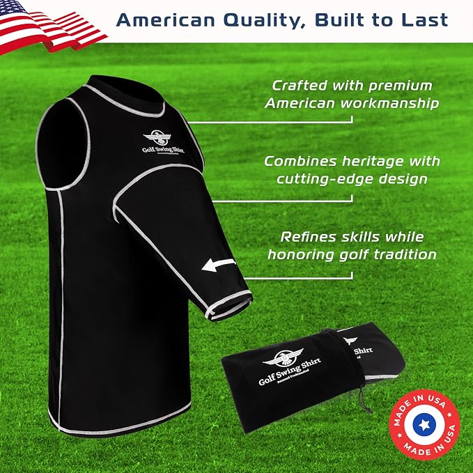GOLF SWING SHIRT Trainer – Slip-On Training Aid for Swing Correction, Real-Time Feedback, Unisex, Black