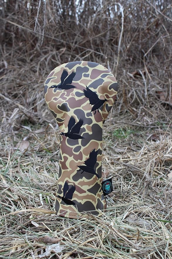 Duck Hunter Driver Headcover, Premium Camouflage Golf Club Cover with Flying Birds, Durable & Weather-Resistant Headcover for Driver
