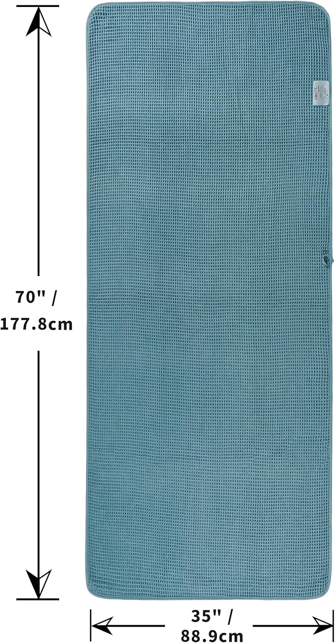 POLYTE 430 GSM Microfiber Quick Dry Lint Free Bath Sheet, 70 x 35 in, Set of 2 (Waffle Weave)