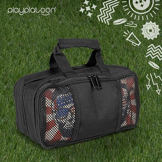 Play Platoon Cornhole Bag Carrying Bag, with 4 Separation Pouches, Black