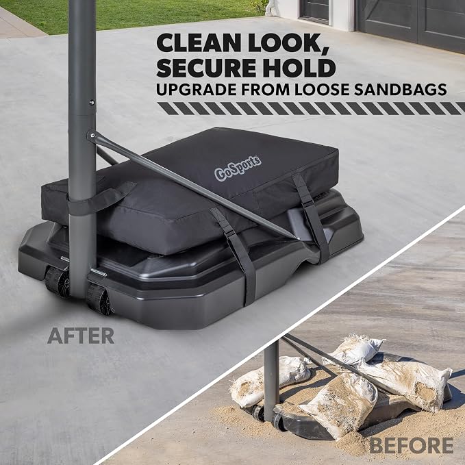 GoSports Basketball Hoop Weight for Base - Stable, Premium, All-Weather Sandbag Cover, Holds Up to 300 lbs - Choose Sand Fill or Water Fill