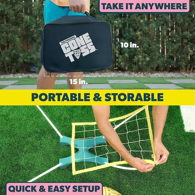 The Original Cone Toss Outdoor Target Tossing Outdoor Game | A New Twist on Cornhole and Bean Bag Toss Games | Perfect for Family, Friends, BBQs, & Tailgates | Fun for all Ages, 8 and Up