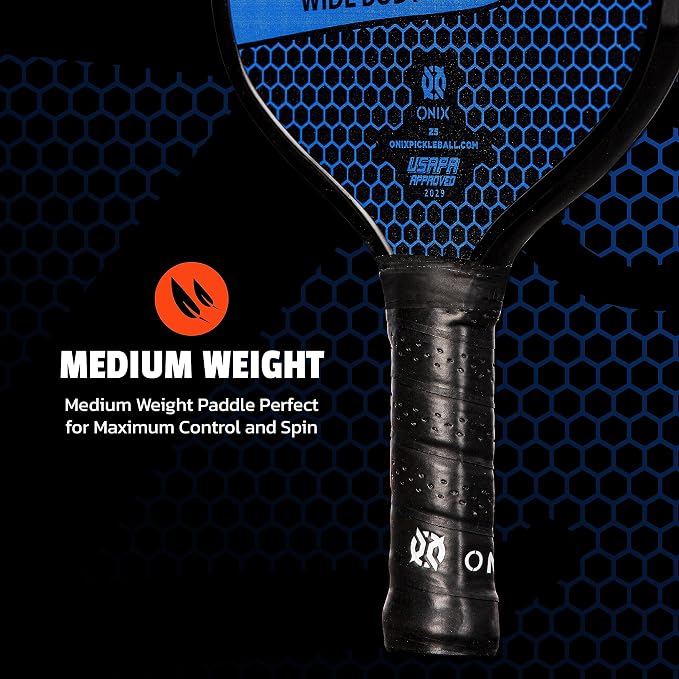 Onix Graphite MOD Z5 Carbon Fiber Pickleball Paddle with Wide-Body Shape. Honeycomb Core, Graphite Face & Cushion Comfort Pickleball Paddle Grip