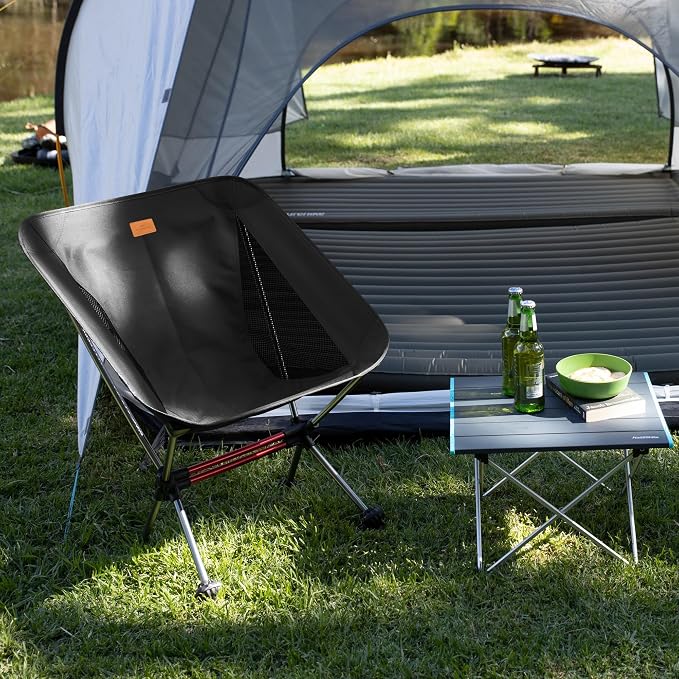 Naturehike YL08 Ultralight Camping Chair, 2.38 LBS Portable Backpacking Chair with Anti-Sinking Feet, Lightweight Compact Folding Hiking Camp Chair